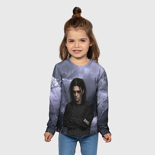 Детский лонгслив Bones в образе психа / 3D-принт – фото 5