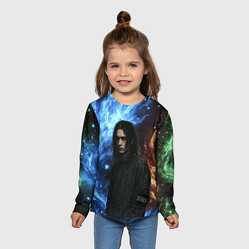 Детский лонгслив Bones депрессивный стиль / 3D-принт – фото 5