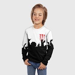 Лонгслив детский Monster energy rock black, цвет: 3D-принт — фото 2