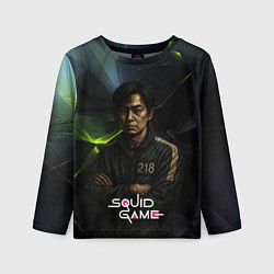 Лонгслив детский Игра в кальмара - игрок 218 скрещивает руки, цвет: 3D-принт