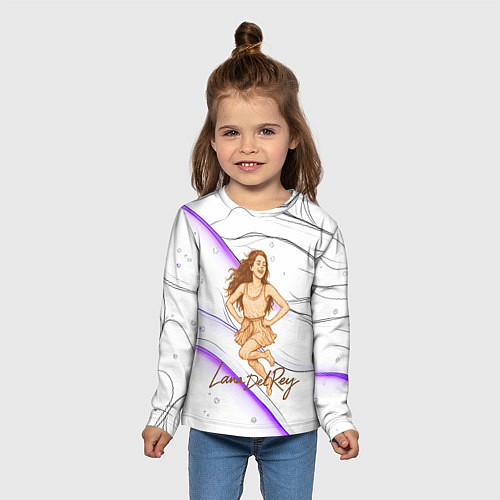 Детский лонгслив Lana Del Rey радостно прыгает / 3D-принт – фото 5