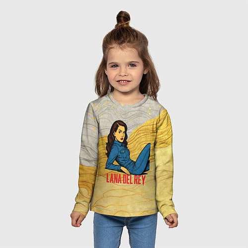 Детский лонгслив Lana Del Rey в джинсовом костюме / 3D-принт – фото 5