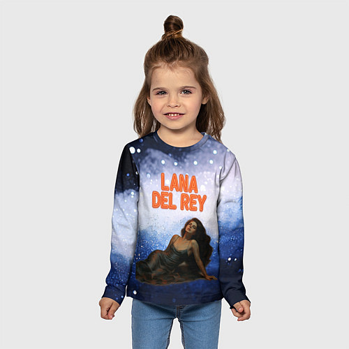 Детский лонгслив Lana Del Rey лежит / 3D-принт – фото 5