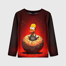 Лонгслив детский Гомер в пончике, цвет: 3D-принт