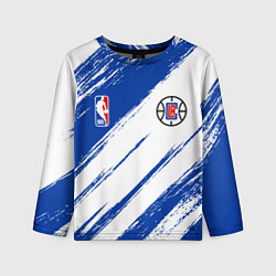 Лонгслив детский Клипперс - синяя краска, цвет: 3D-принт