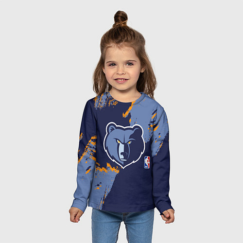 Детский лонгслив Мемфис Гриззлис - логотип команды / 3D-принт – фото 5