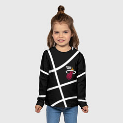 Лонгслив детский Майами Хит - баскетбольный линии, цвет: 3D-принт — фото 2