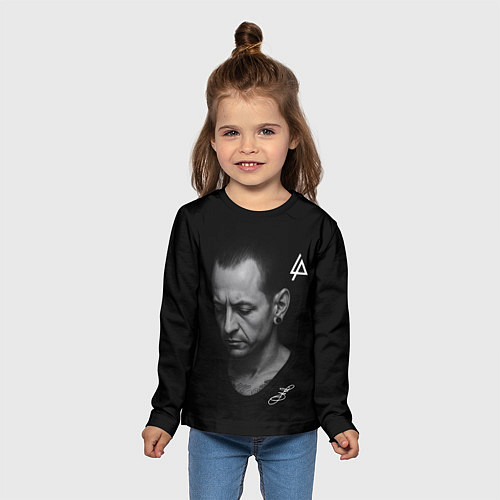 Детский лонгслив Честер Беннингтон - легенда / 3D-принт – фото 5