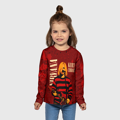Детский лонгслив Нирвана, гранж из 90-х / 3D-принт – фото 5