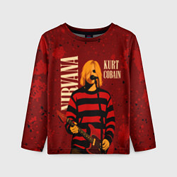Лонгслив детский Нирвана, гранж из 90-х, цвет: 3D-принт