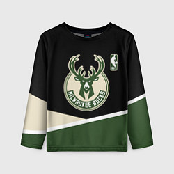 Лонгслив детский Милуоки Бакс - линии, цвет: 3D-принт