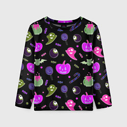 Детский лонгслив Halloween pink black pumpkin
