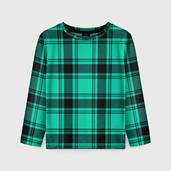 Детский лонгслив Checkered turquoise