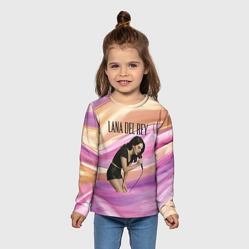 Детский лонгслив Lana Del Rey поет в микрофон / 3D-принт – фото 5