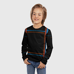 Лонгслив детский Neon black red blue, цвет: 3D-принт — фото 2
