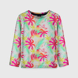 Детский лонгслив Palm yellow pink