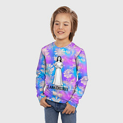 Лонгслив детский Lana Del Rey нарисованная черными линиями, цвет: 3D-принт — фото 2