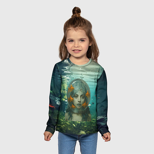 Детский лонгслив Леди Гага под водой в аквариуме / 3D-принт – фото 5