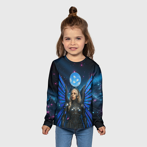 Детский лонгслив Космическая Леди Гага / 3D-принт – фото 5