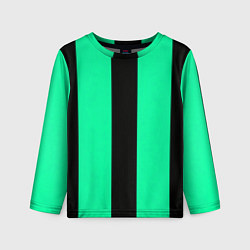 Детский лонгслив Color turquoise black line