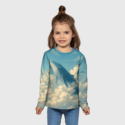 Лонгслив детский Кит в облаках, цвет: 3D-принт — фото 2