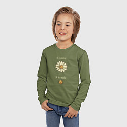 Лонгслив детский Милая ромашка мем: я с тобой и без тебя, цвет: 3D-принт — фото 2