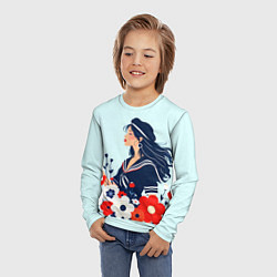 Лонгслив детский Девушка моряка, цвет: 3D-принт — фото 2