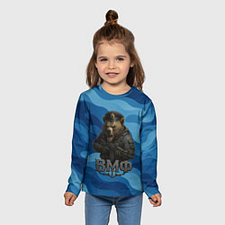 Лонгслив детский ВМФ медведь, цвет: 3D-принт — фото 2