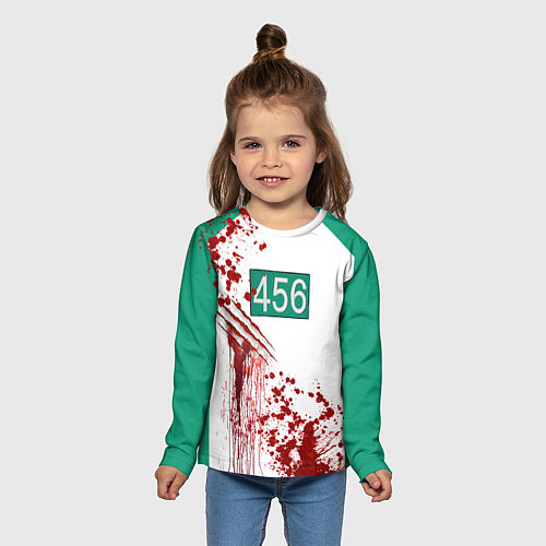 Детский лонгслив Кровавая форма игрока 456 из игры в кальмара / 3D-принт – фото 5