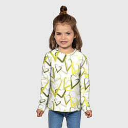Лонгслив детский Зеленые сердца, цвет: 3D-принт — фото 2