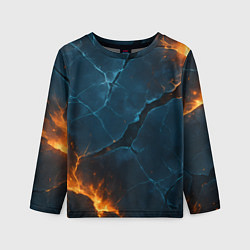 Лонгслив детский Разлом плит с огнем, цвет: 3D-принт
