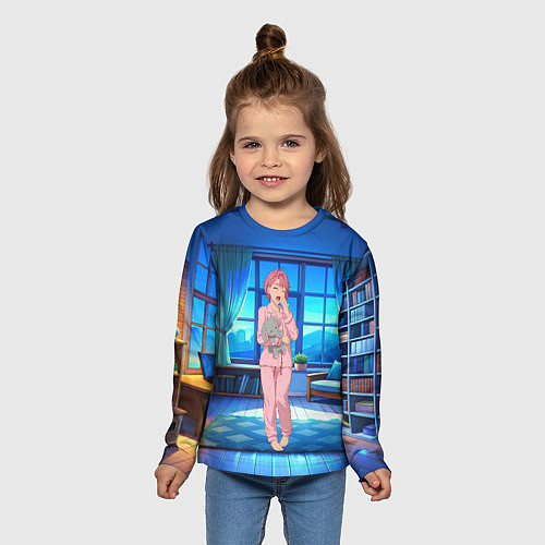 Детский лонгслив Сиратори Айра хочет спать / 3D-принт – фото 5