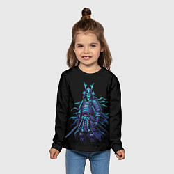 Лонгслив детский Неоновый призрак самурай, цвет: 3D-принт — фото 2