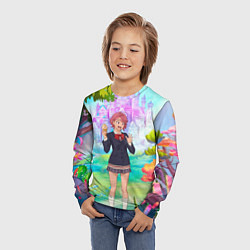 Лонгслив детский Дандадан Сиратори Айра держит мороженое, цвет: 3D-принт — фото 2