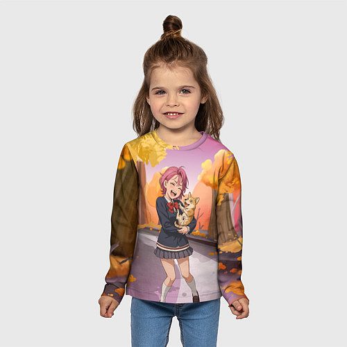 Детский лонгслив Сиратори Айра Дандадан с щенком / 3D-принт – фото 5