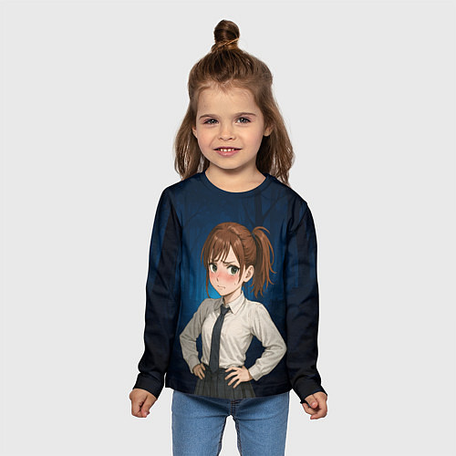 Детский лонгслив Сиратори Айра школьница / 3D-принт – фото 5