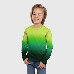 Лонгслив детский Градиент укропное зеленое омбре, цвет: 3D-принт — фото 2