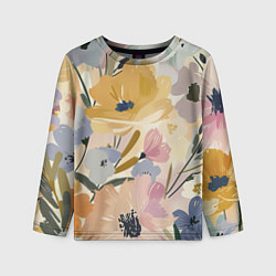 Детский лонгслив Цветы акварель