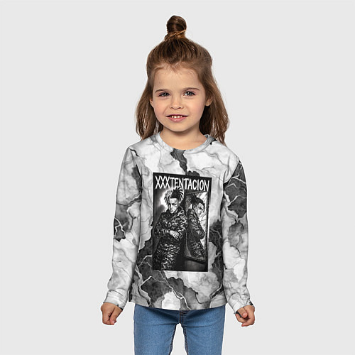 Детский лонгслив XXXTentacion облокотился об зеркало / 3D-принт – фото 5