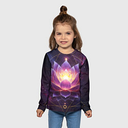 Лонгслив детский Лотос в галактике - большой космический, цвет: 3D-принт — фото 2