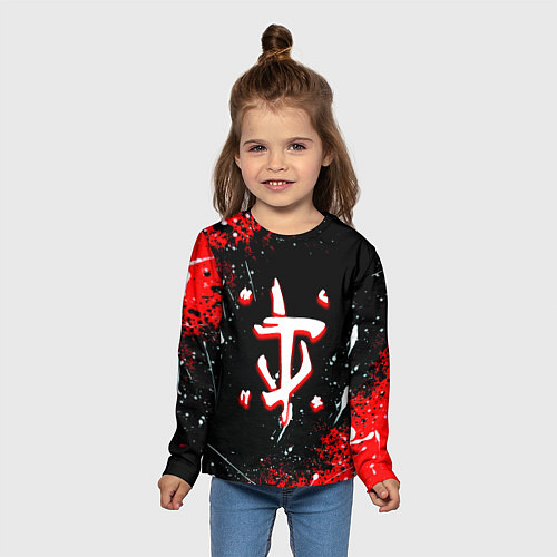 Детский лонгслив Doom краски абстракция / 3D-принт – фото 5