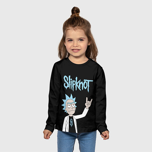 Детский лонгслив Slipknot и Рик Санчес из Рик и Морти / 3D-принт – фото 5