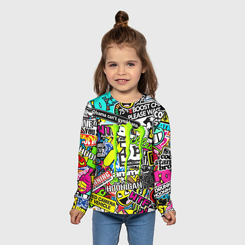 Детский лонгслив Monster energy logo brend / 3D-принт – фото 5