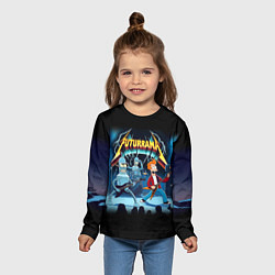 Лонгслив детский Rock group Futurama - ai art fantasy, цвет: 3D-принт — фото 2