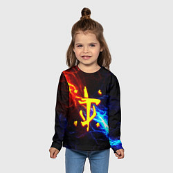 Лонгслив детский Doom шторм с молниями, цвет: 3D-принт — фото 2