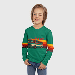 Лонгслив детский Ретро автобус ПАЗ-672, цвет: 3D-принт — фото 2