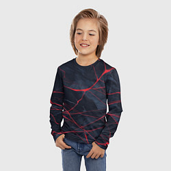 Лонгслив детский Мраморные узоры из переплетений красных линий, цвет: 3D-принт — фото 2