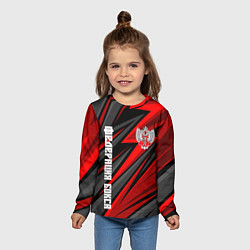 Лонгслив детский Федерация бокса России - красный спорт, цвет: 3D-принт — фото 2