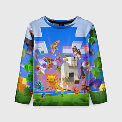 Лонгслив детский Майнкрафт - мобы и герои, цвет: 3D-принт
