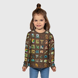 Лонгслив детский Все навыки в героях 3, цвет: 3D-принт — фото 2